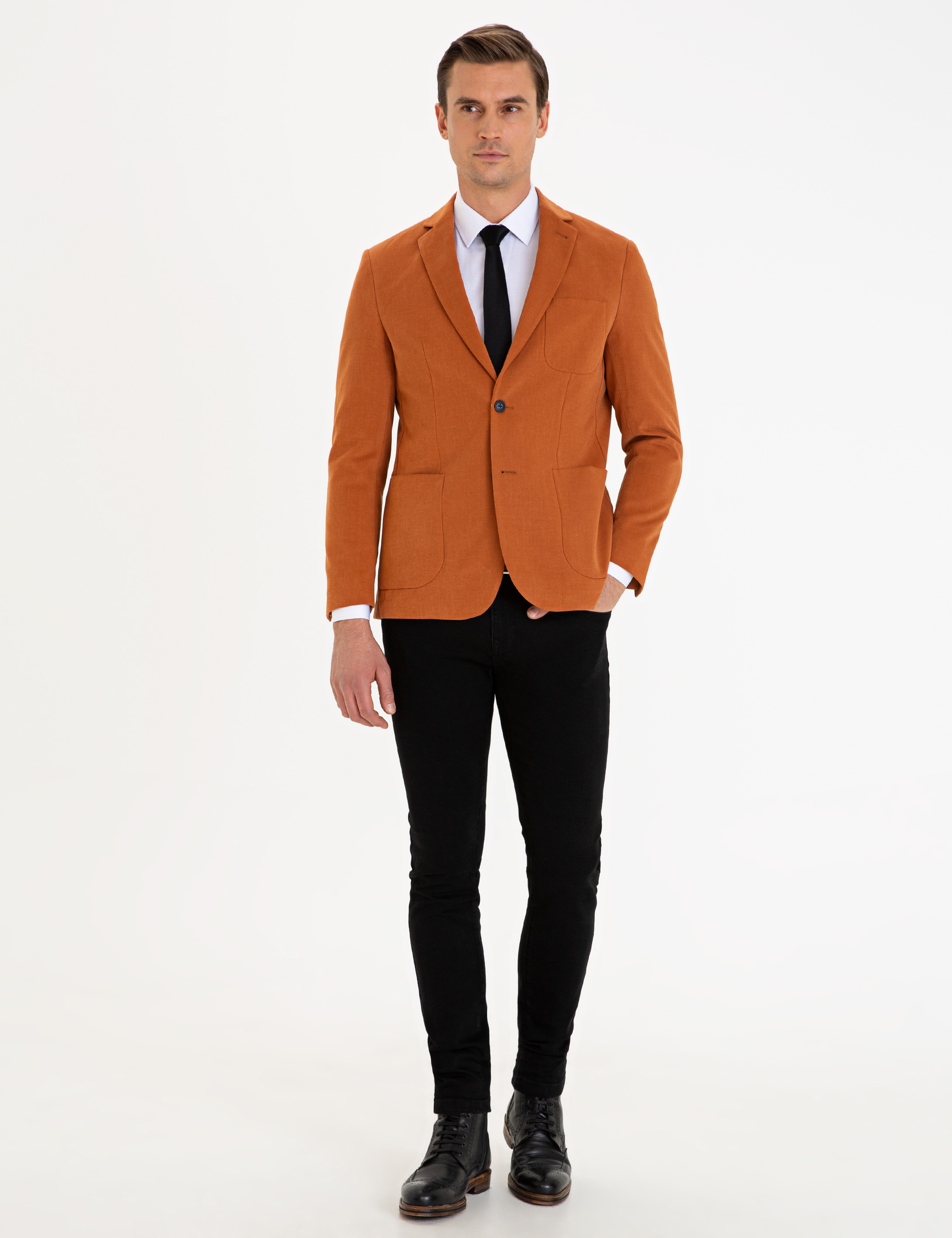 Camel Slim Fit Ceket