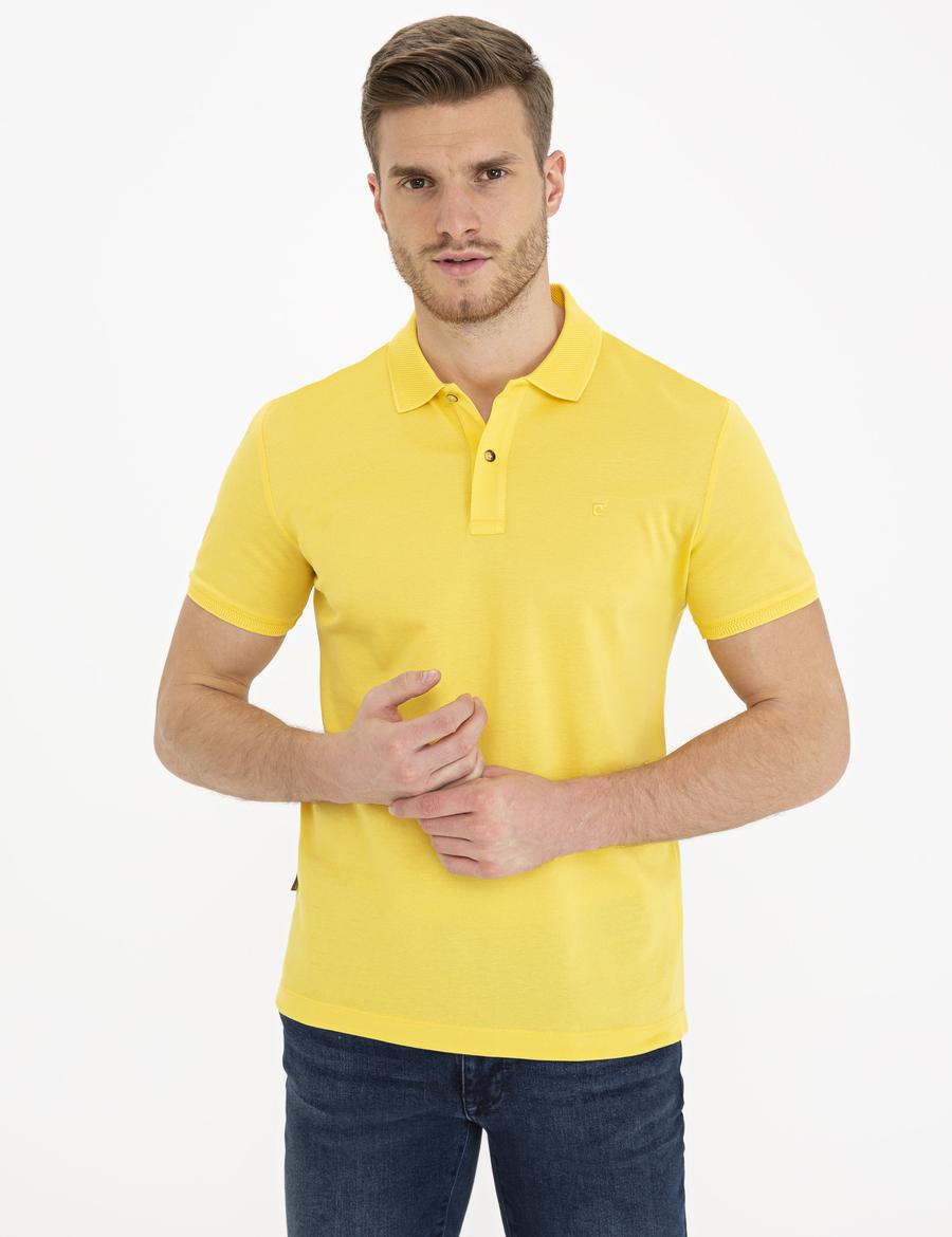 Sarı Slim Fit Basic Tişört