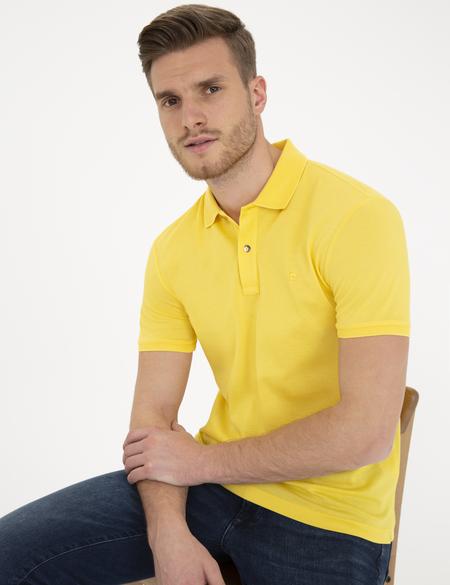 Sarı Slim Fit Basic Tişört - 50232388161