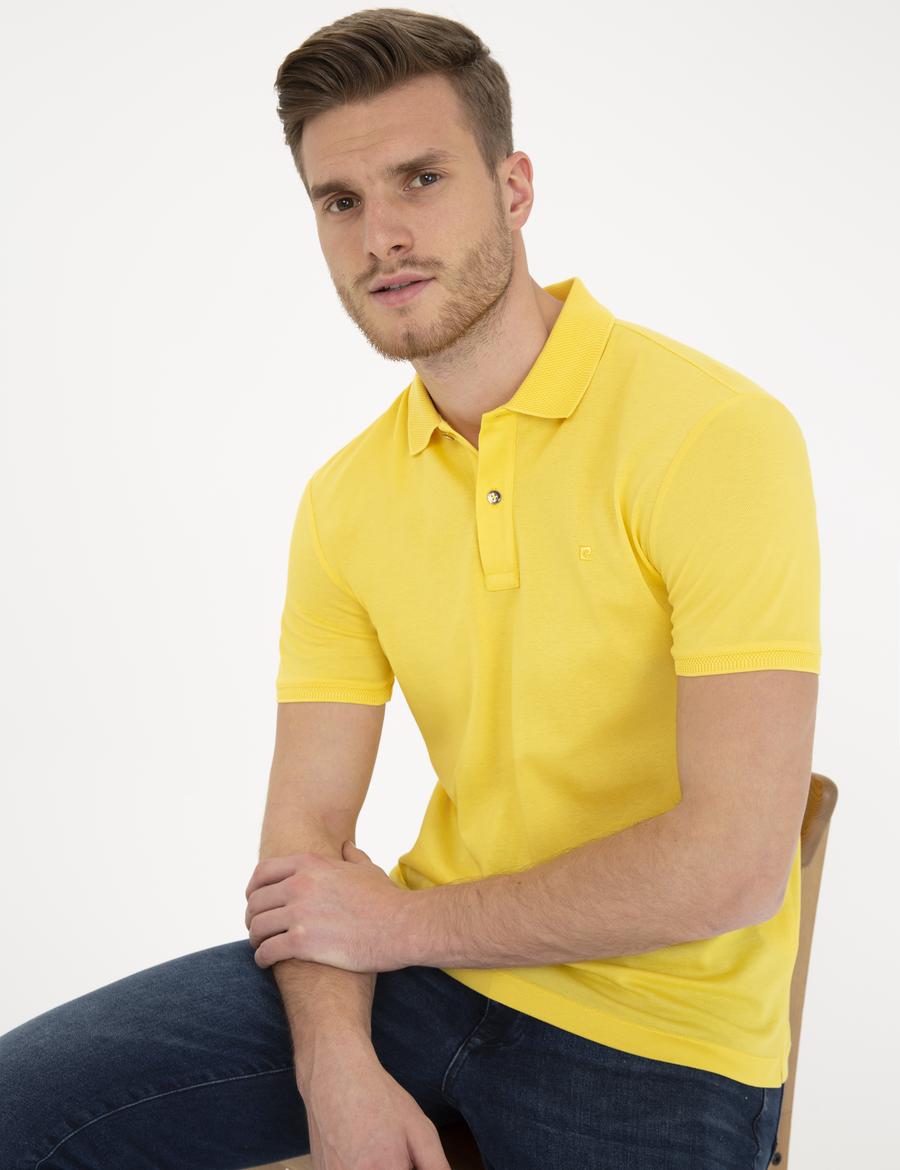 Sarı Slim Fit Basic Tişört