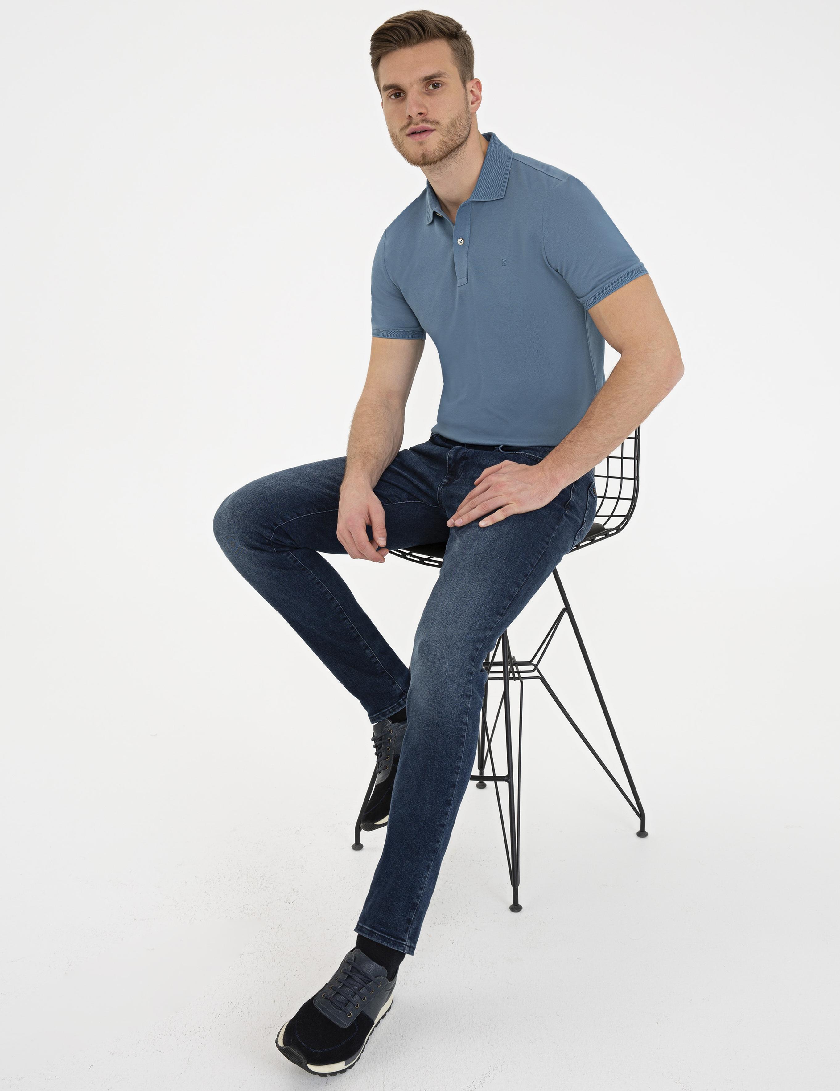 Koyu Mint Yeşili Slim Fit Basic Polo Yaka T-Shirt