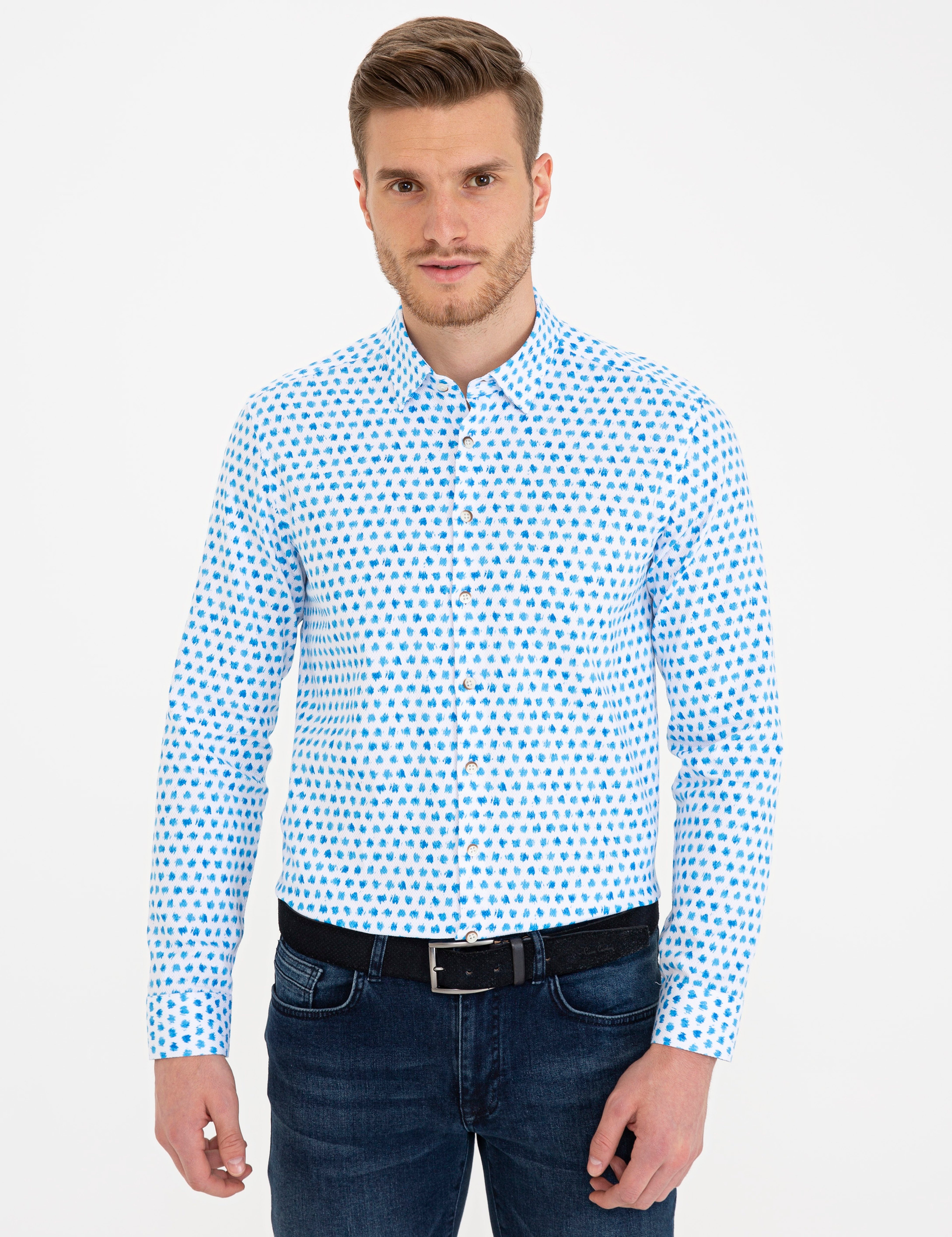 Saks Slim Fit Uzun Kollu Gömlek - Image 1