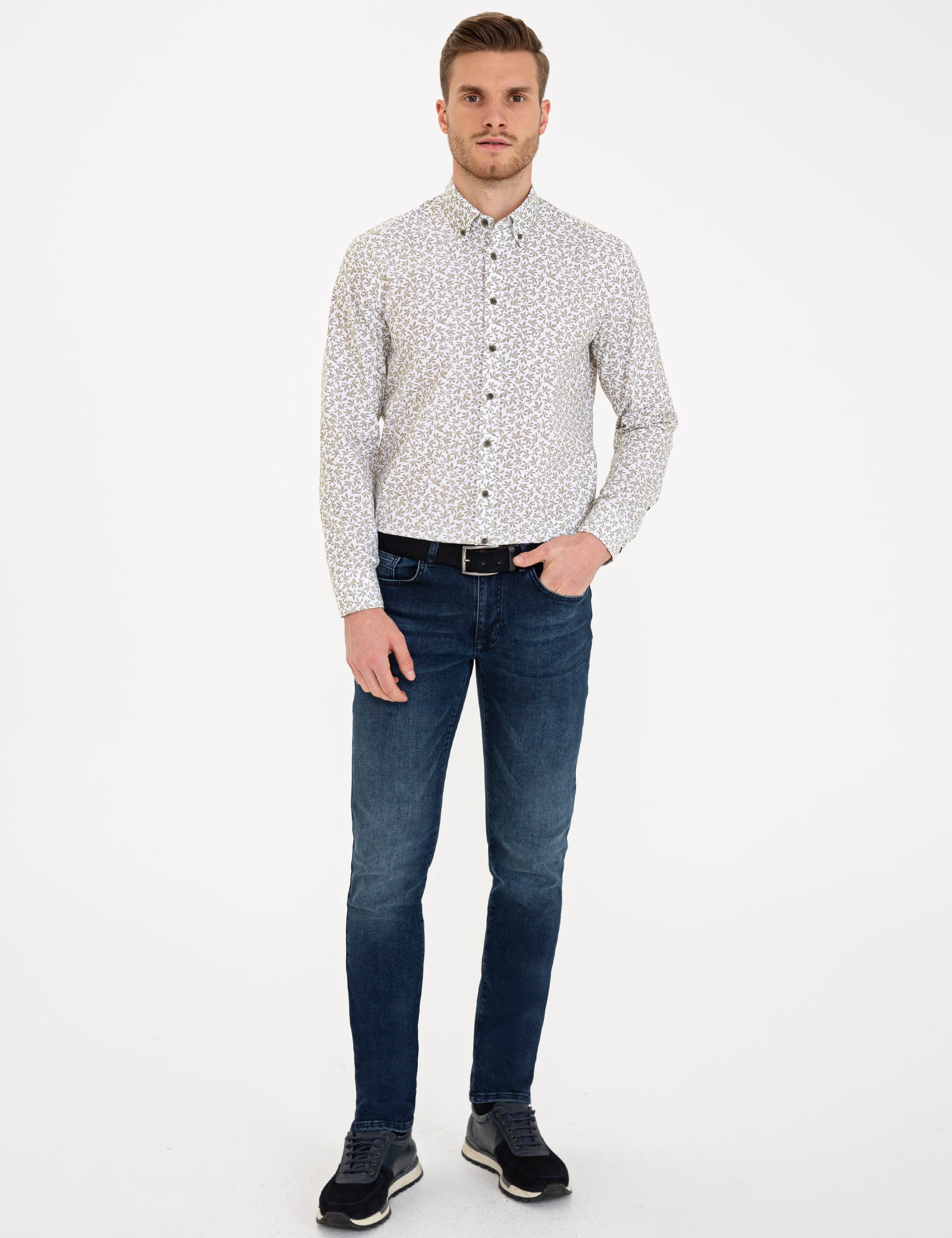 Haki Regular Fit Uzun Kollu Gömlek - Image 4