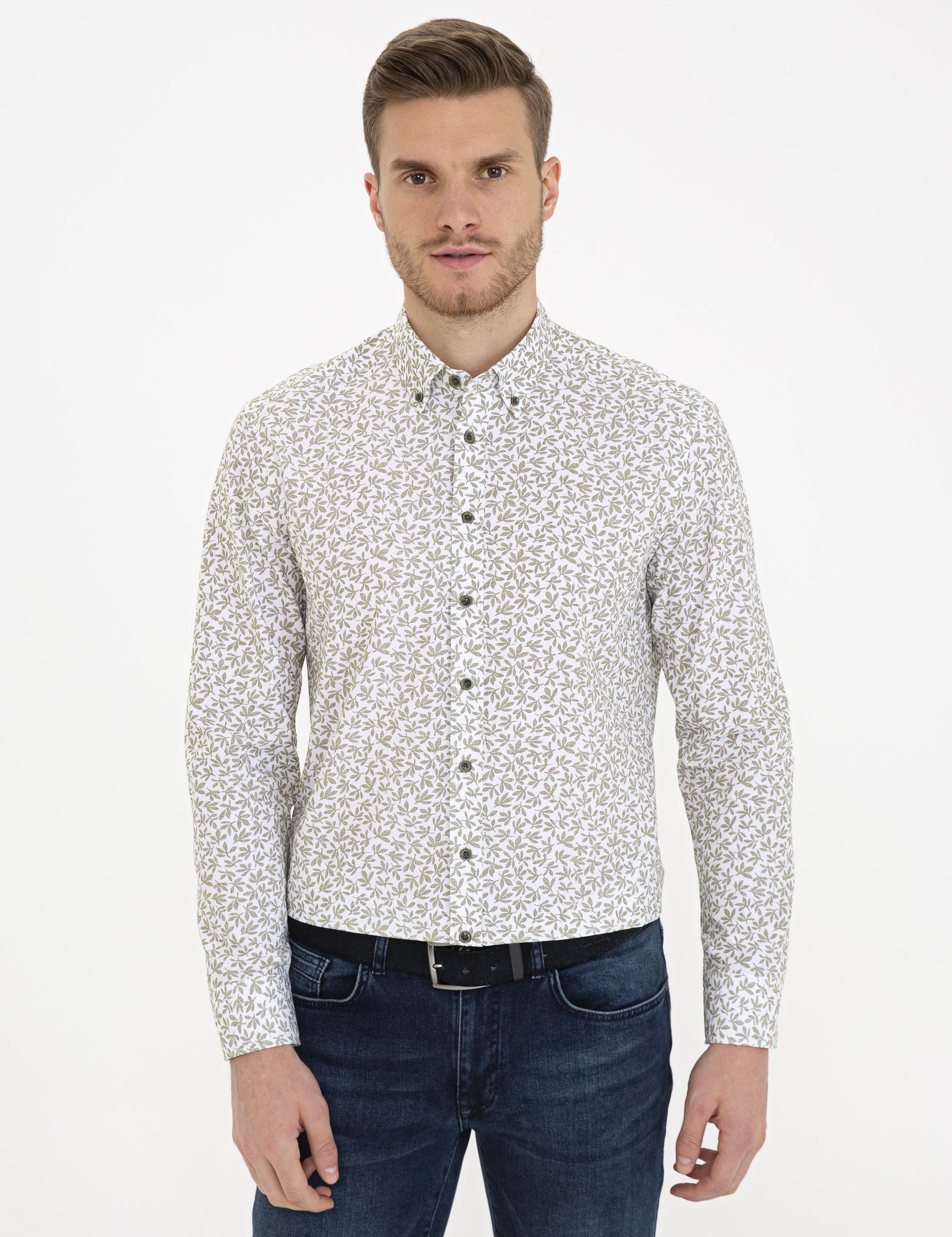 Haki Regular Fit Uzun Kollu Gömlek