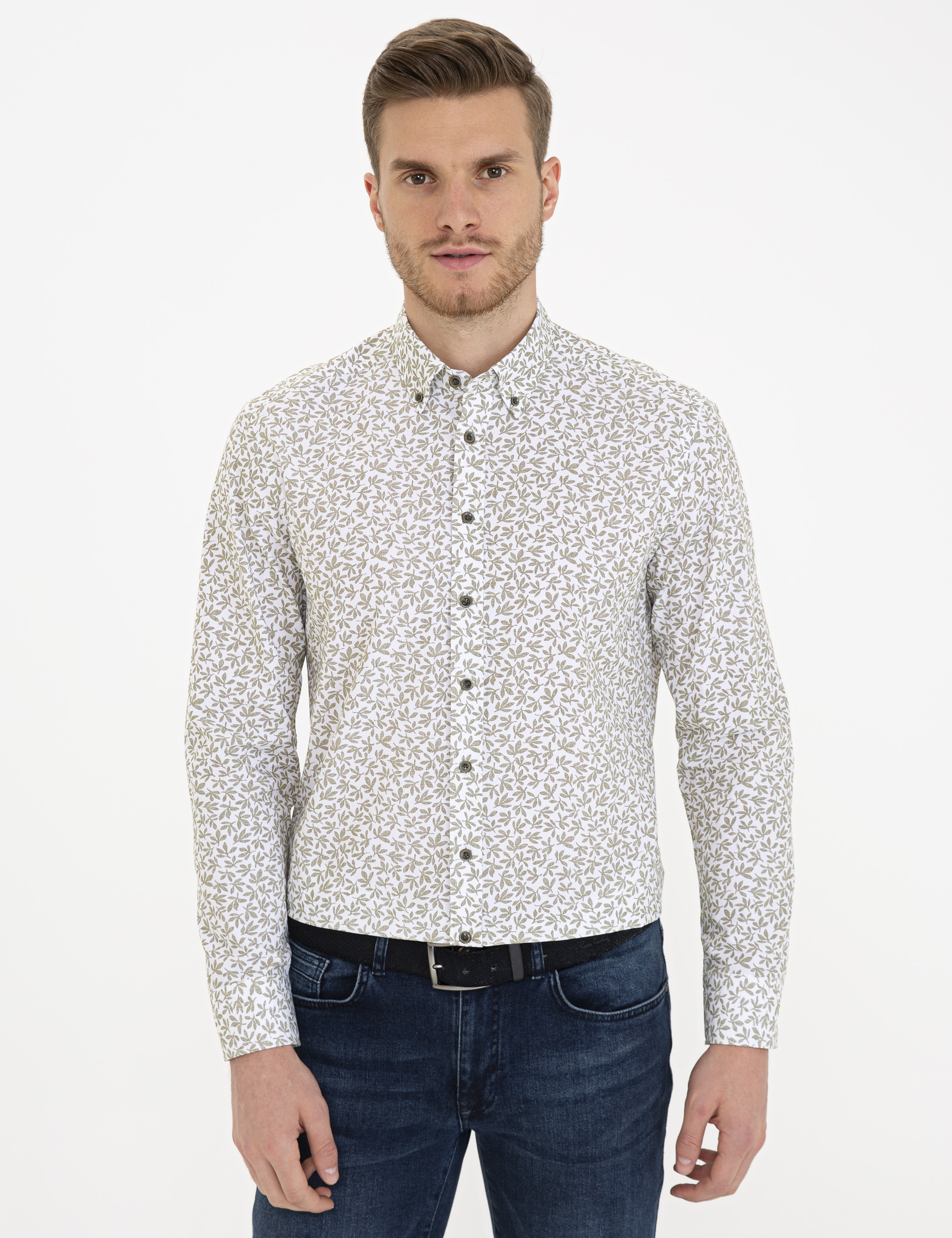 Haki Regular Fit Uzun Kollu Gömlek - Image 1