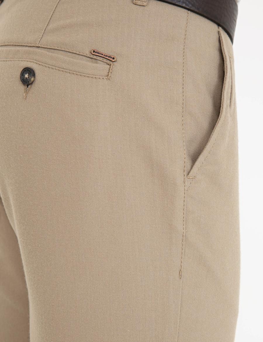 Bej Slim Fit Kanvas Pantolon