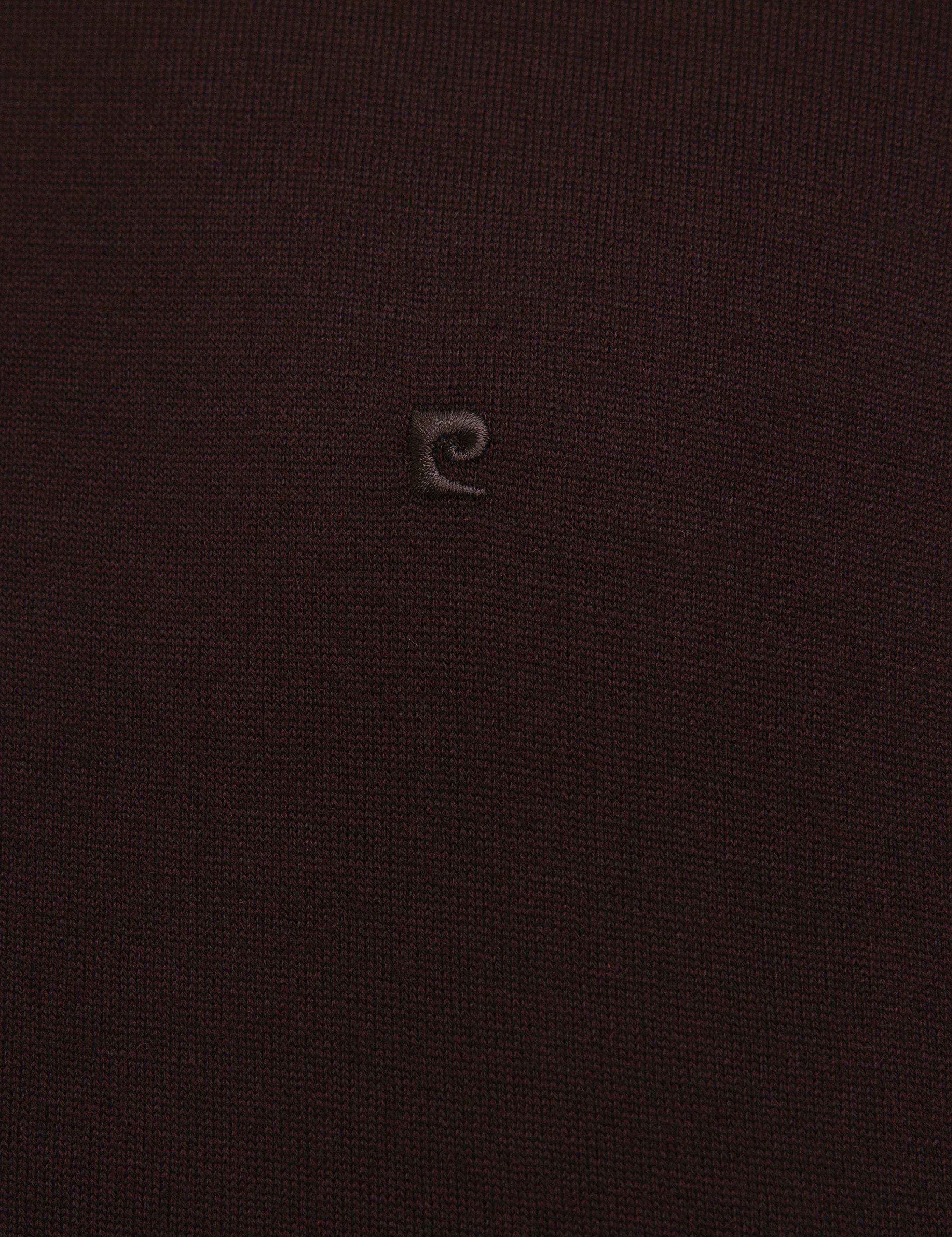 Bordo Slim Fit Yarım Balıkçı Yaka Basic Triko Kazak