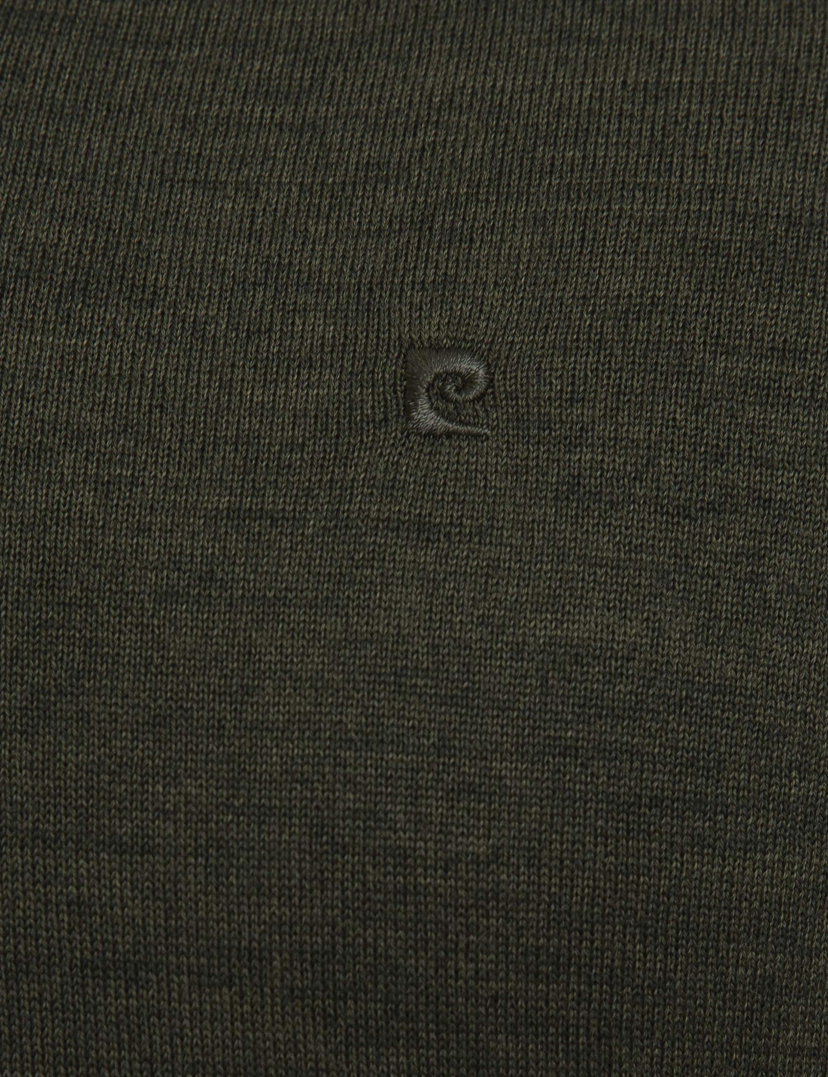 Yeşil Slim Fit V Yaka Basic Triko Kazak