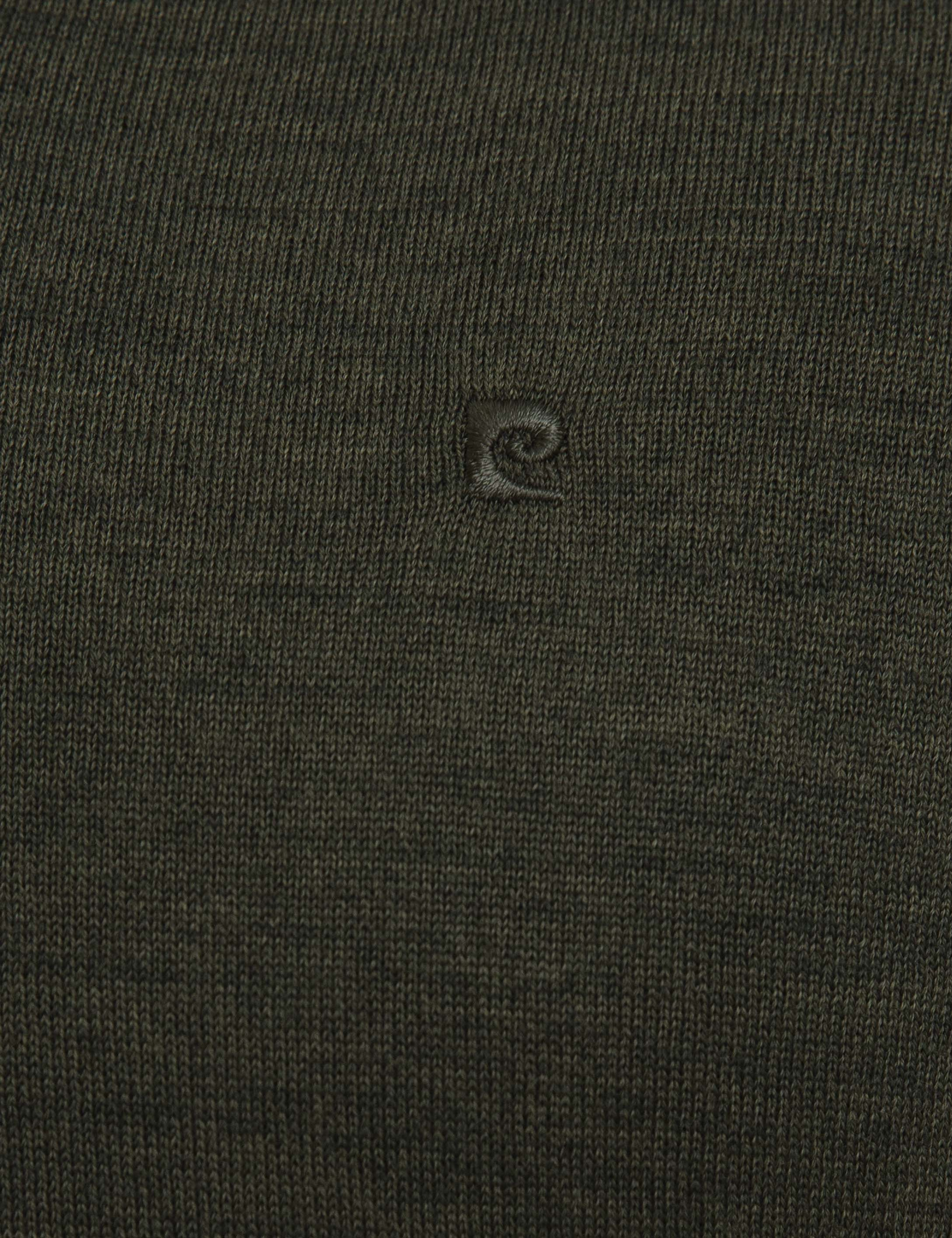 Yeşil Slim Fit V Yaka Basic Triko Kazak