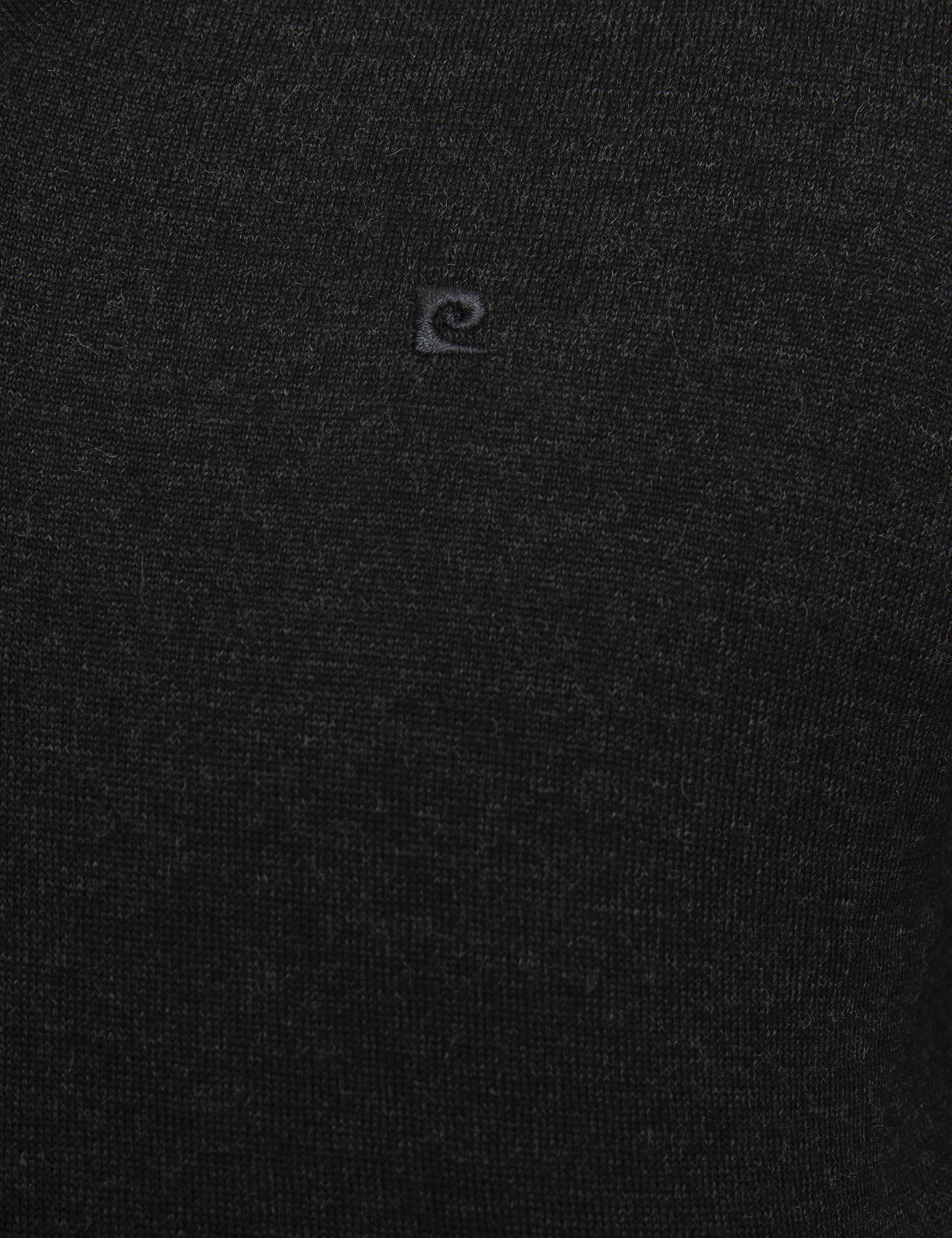 Antrasit Melanj Slim Fit V Yaka Basic Triko Kazak