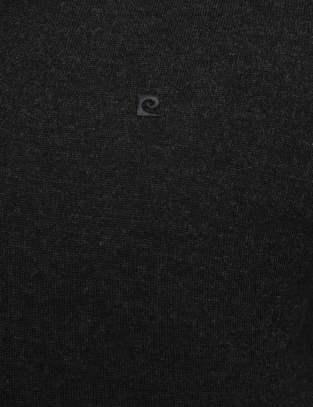 Antrasit Melanj Slim Fit V Yaka Basic Triko Kazak - 50206762064