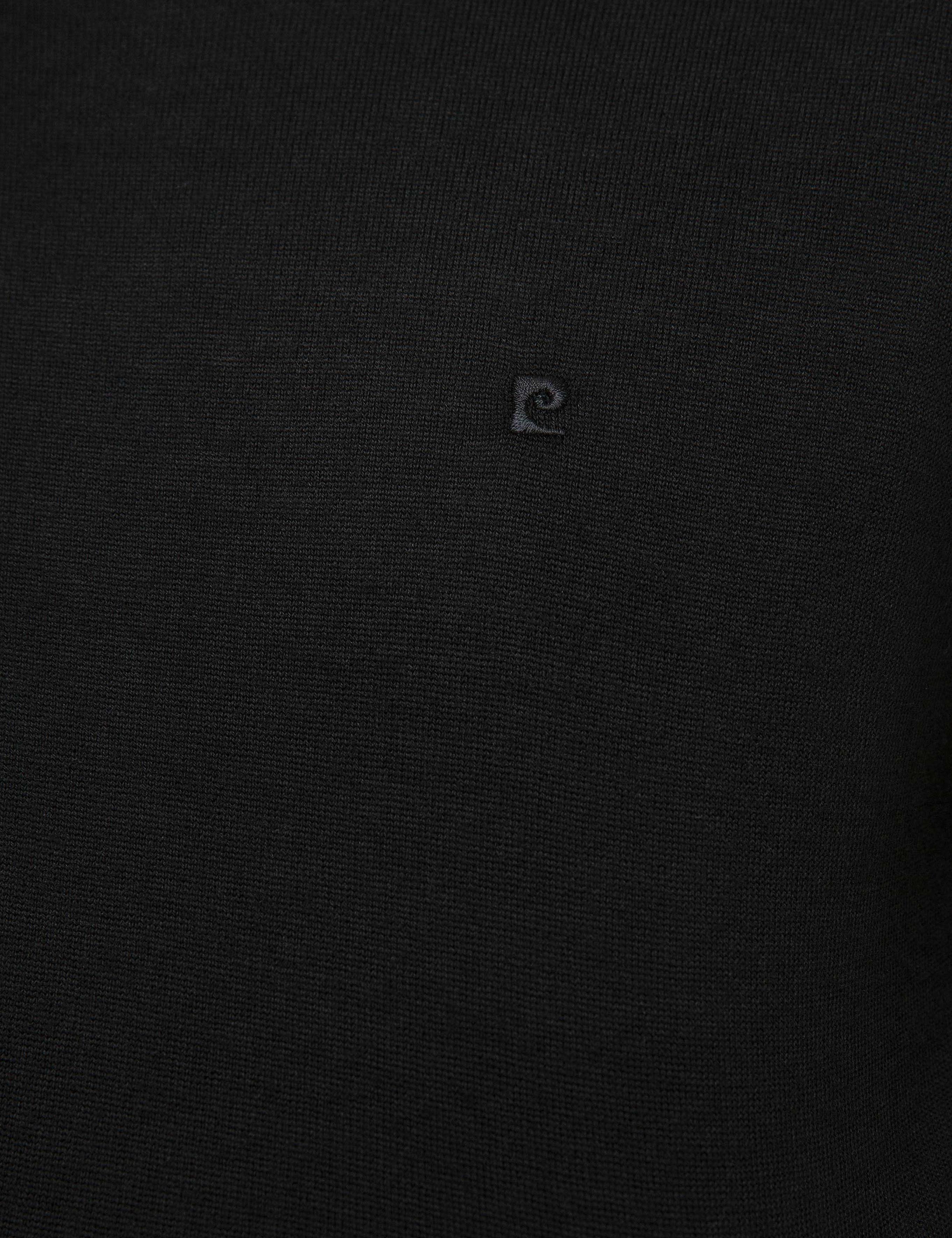 Siyah Slim Fit Bisiklet Yaka Basic Triko Kazak