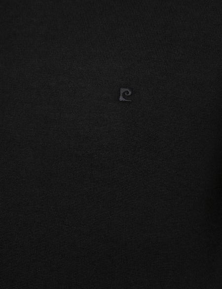 Siyah Slim Fit Bisiklet Yaka Basic Triko Kazak - 50206763026