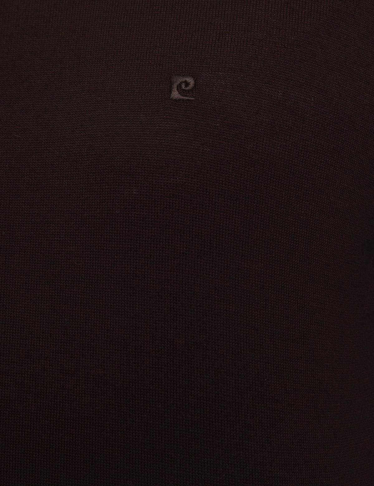 Bordo Slim Fit Bisiklet Yaka Yün Karışımlı Basic Triko Kazak - 50206763044