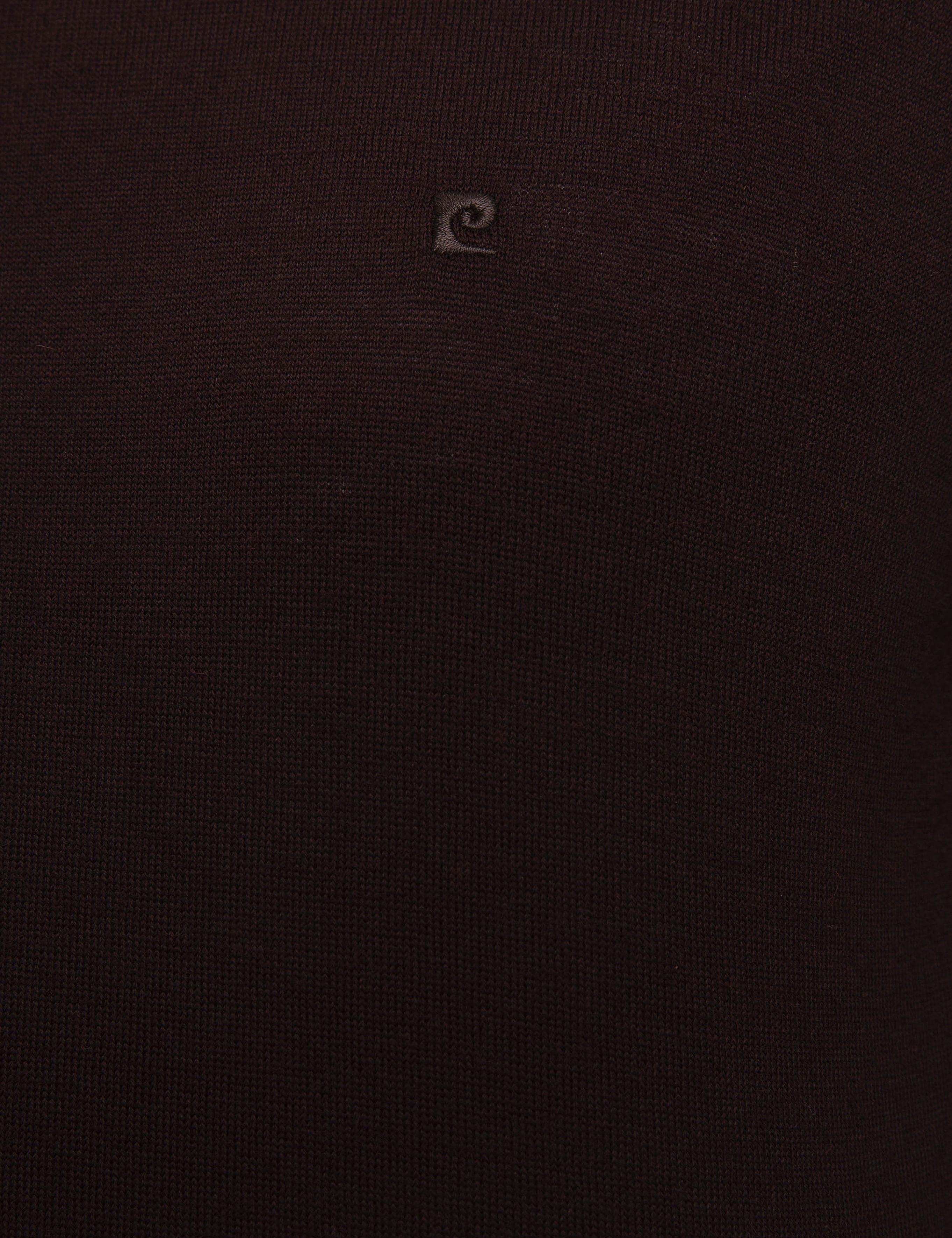 Bordo Slim Fit Bisiklet Yaka Yün Karışımlı Basic Triko Kazak