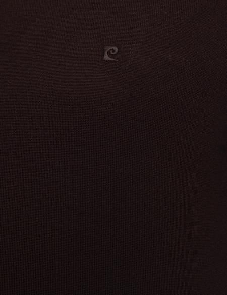 Bordo Slim Fit Bisiklet Yaka Yün Karışımlı Basic Triko Kazak - 50206763044