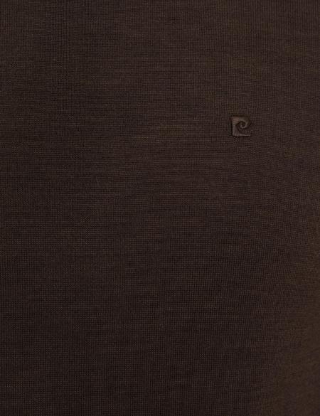 Kahverengi Slim Fit Bisiklet Yaka Basic Triko Kazak - 50206763053