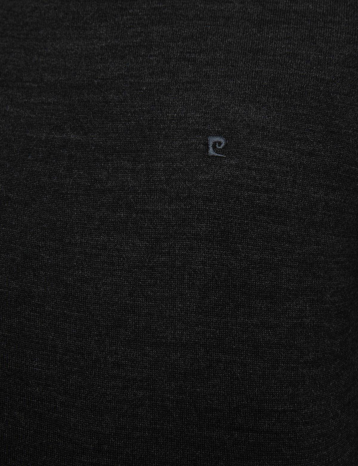 Antrasit Gri Melanj Slim Fit Basic Triko Kazak - 50206763089