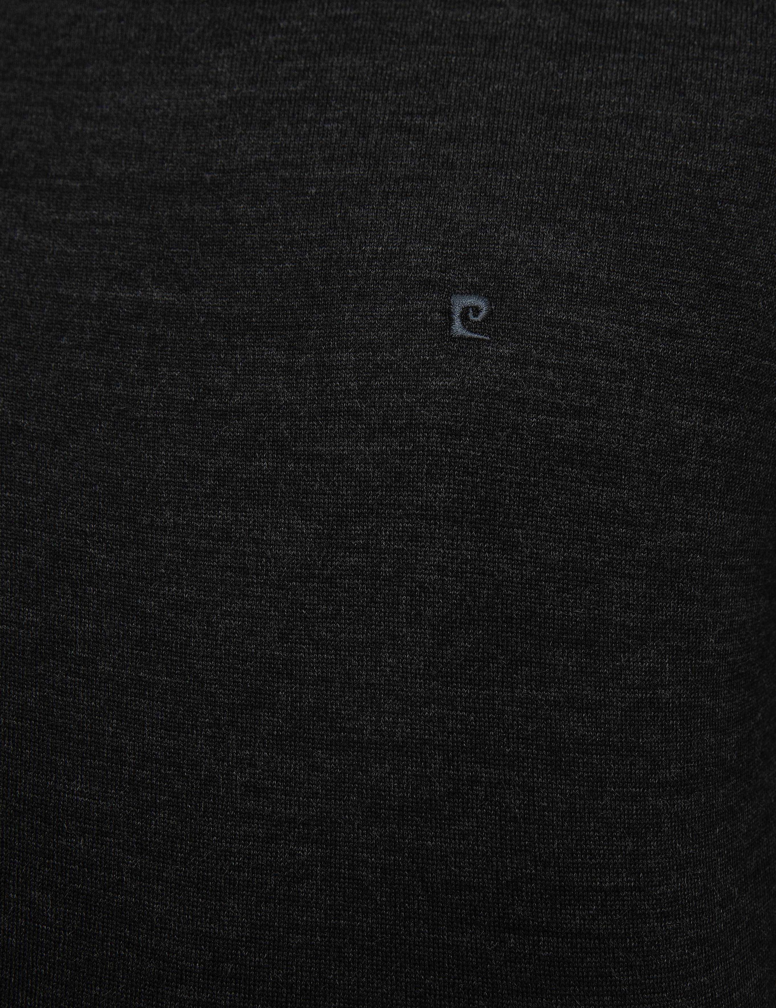 Antrasit Gri Melanj Slim Fit Basic Triko Kazak