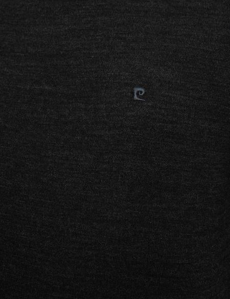 Antrasit Gri Melanj Slim Fit Basic Triko Kazak - 50206763089