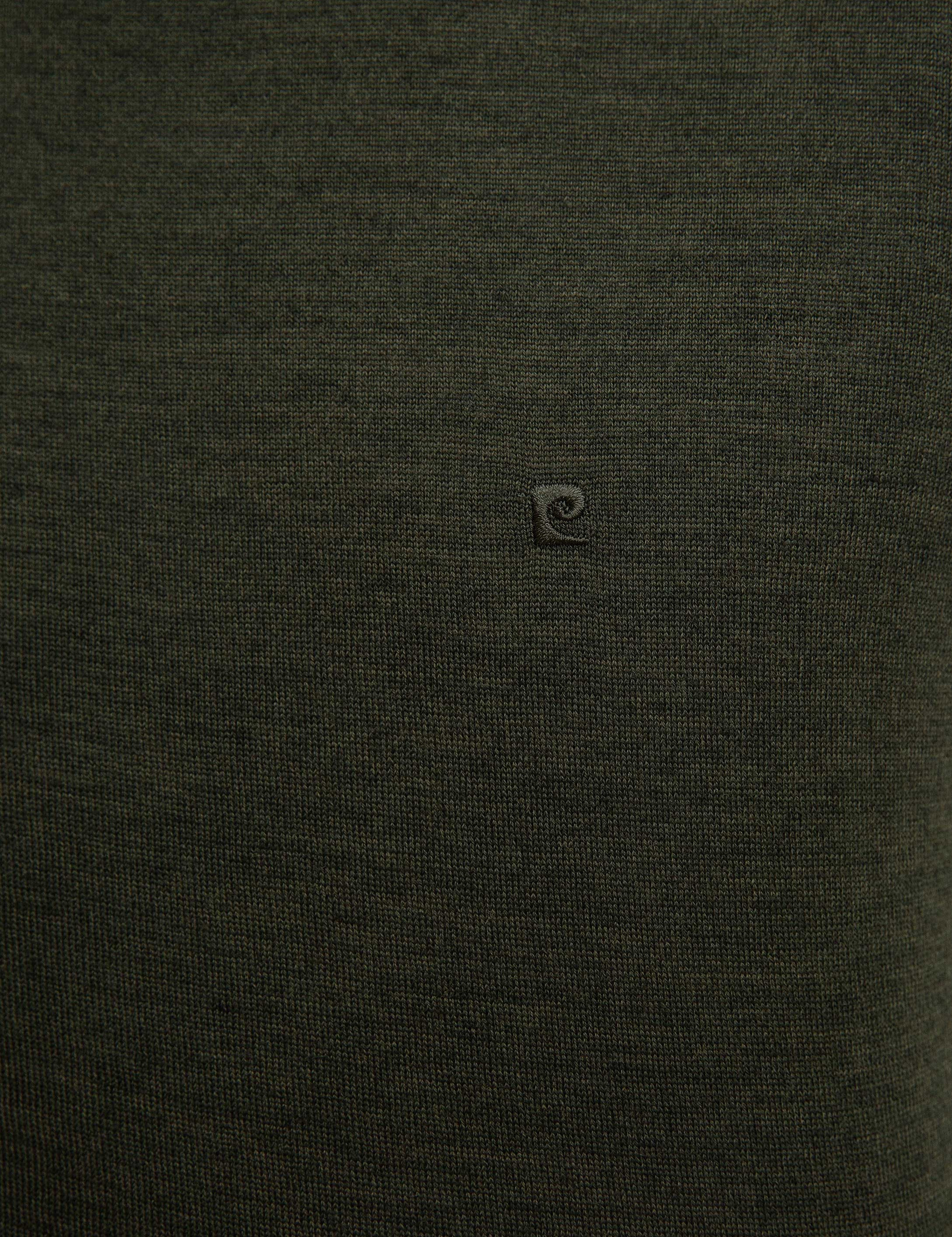 Yeşil Slim Fit Bisiklet Yaka Yün Karışımlı Basic Triko Kazak - Image 6