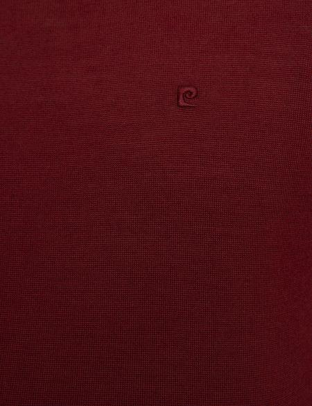 Kırmızı Slim Fit Bisiklet Yaka Yün Karışımlı Basic Triko Kazak - 50206763140