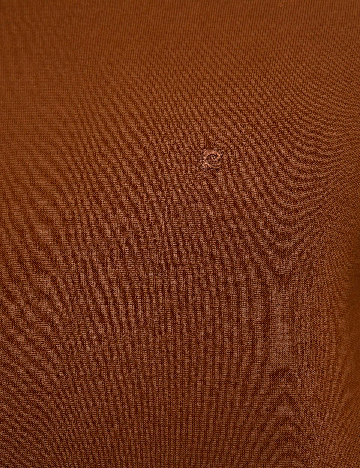 Taba Slim Fit Tam Balıkçı Yaka Yün Karışımlı Basic Triko Kazak - 50206771096