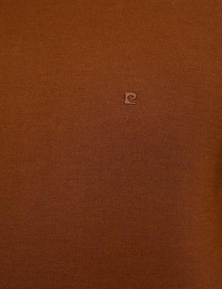 Taba Slim Fit Tam Balıkçı Yaka Yün Karışımlı Basic Triko Kazak - 50206771096