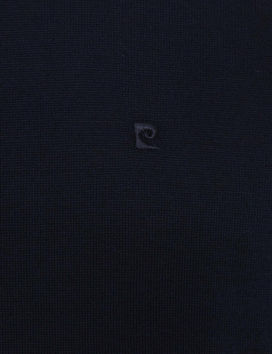 Lacivert Slim Fit Yarım Balıkçı Yaka Basic Triko Kazak