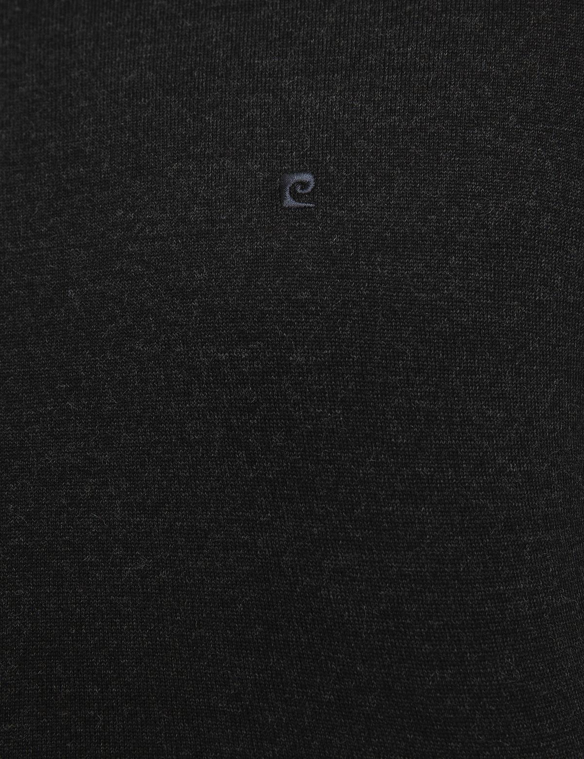 Antrasit Melanj Slim Fit Yarım Balıkçı Yaka Basic Triko Kazak - 50206758057