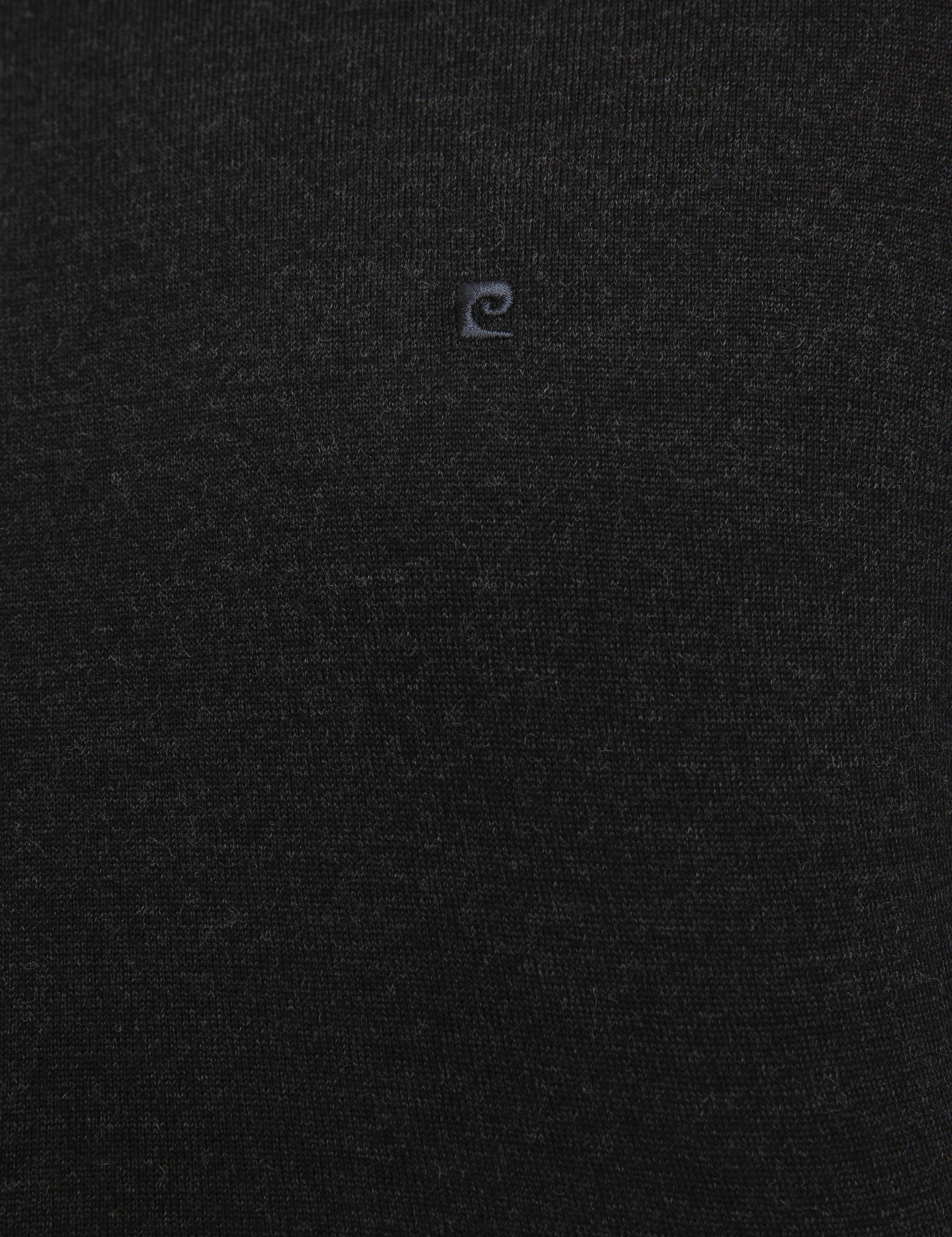 Antrasit Melanj Slim Fit Yarım Balıkçı Yaka Basic Triko Kazak