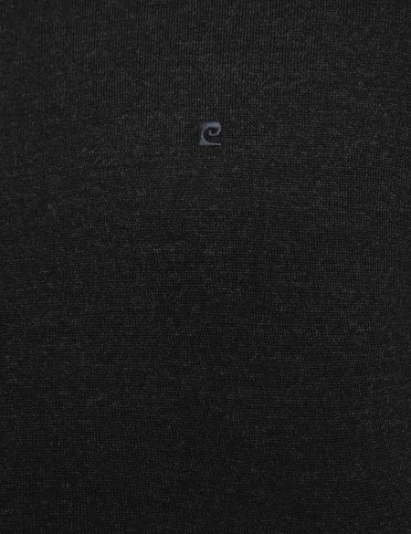 Antrasit Melanj Slim Fit Yarım Balıkçı Yaka Basic Triko Kazak - 50206758057