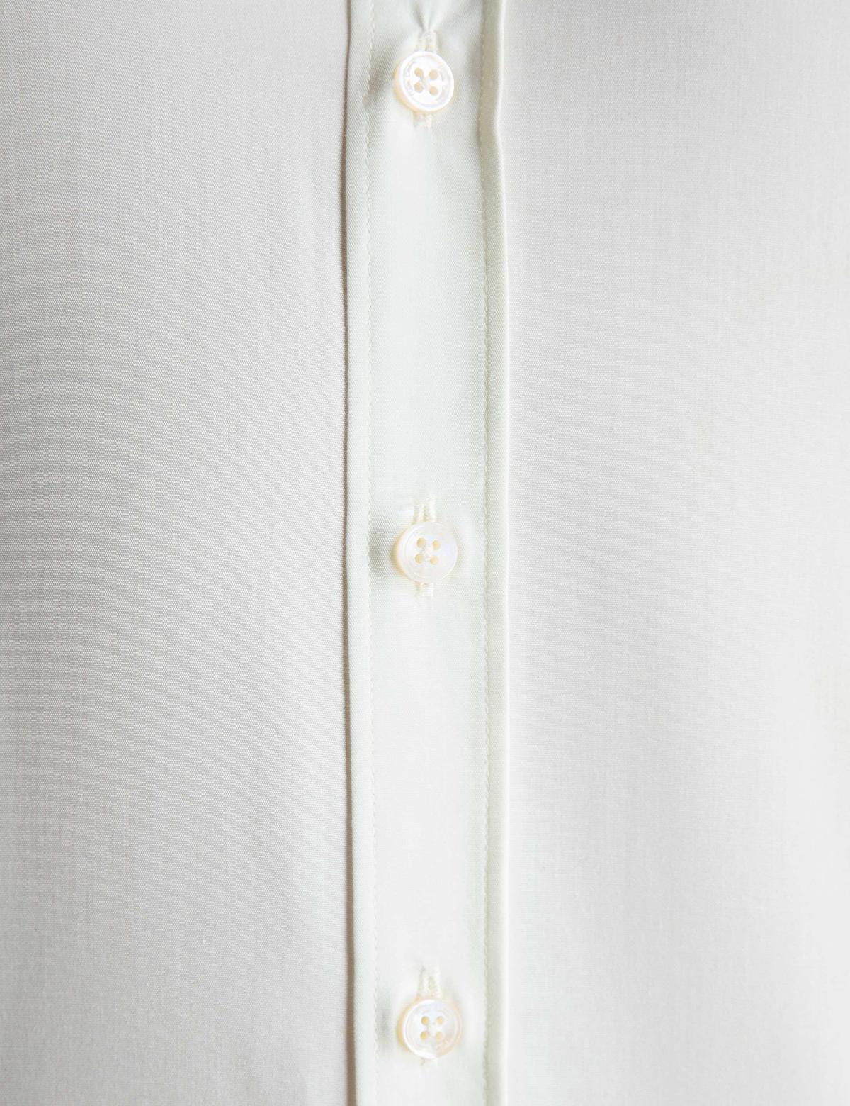 Ekru Slim Fit Basic Gömlek - 50197135053