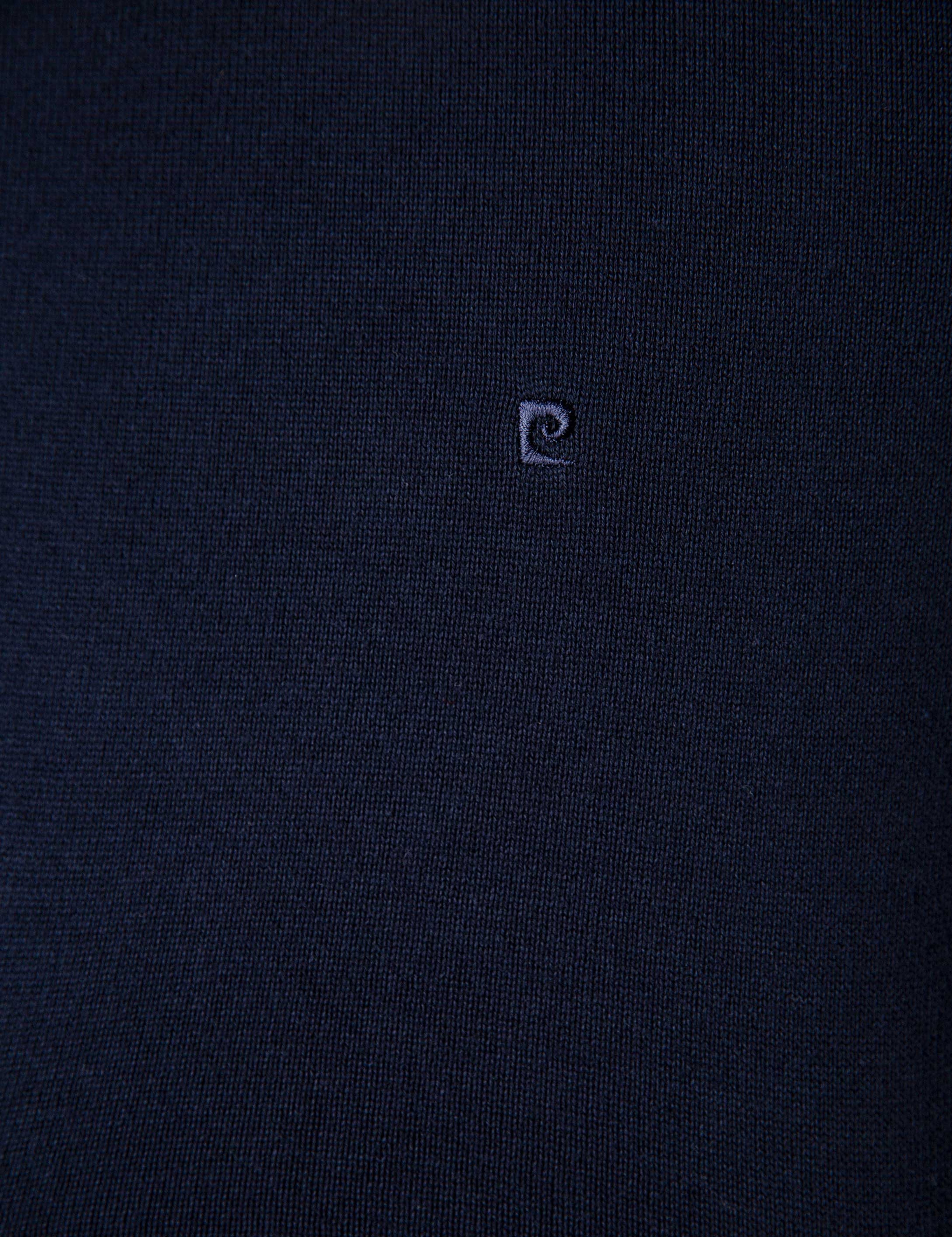 Koyu Lacivert Slim Fit Basic Kazak - Image 6