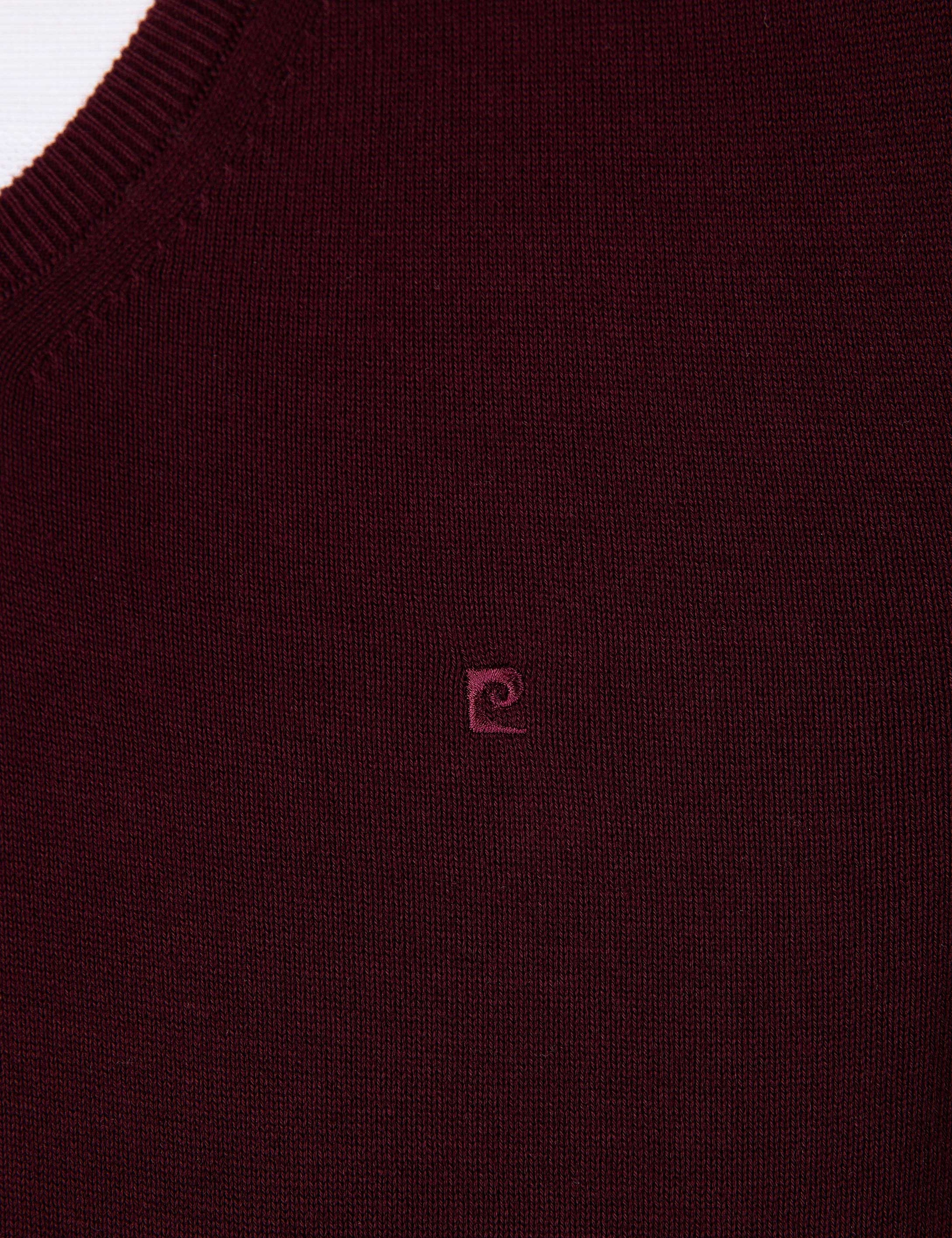 Bordo Slim Fit V Yaka Basic Triko Kazak - Image 6