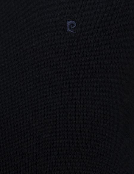 Koyu Lacivert Slim Fit V Yaka Basic Triko Kazak - 50207495171