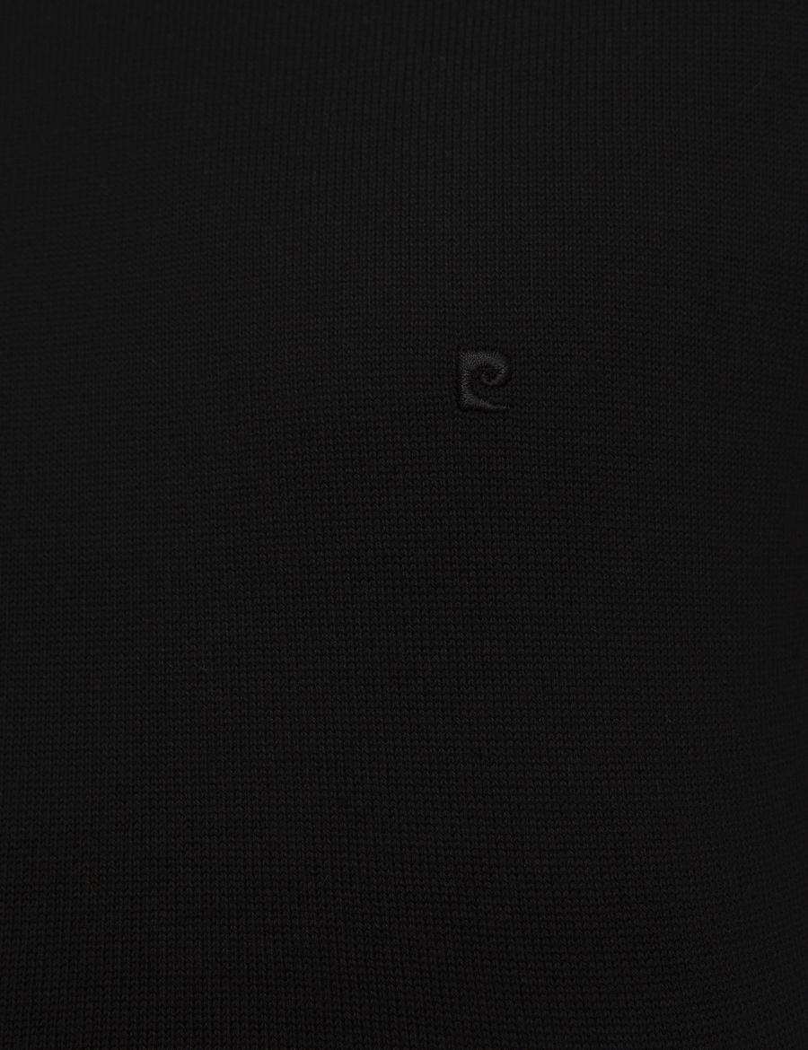 Siyah Slim Fit Basic Triko Kazak