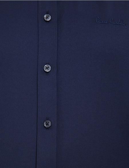 Lacivert Slim Fit Uzun Kollu Klasik Gömlek - 50207628037