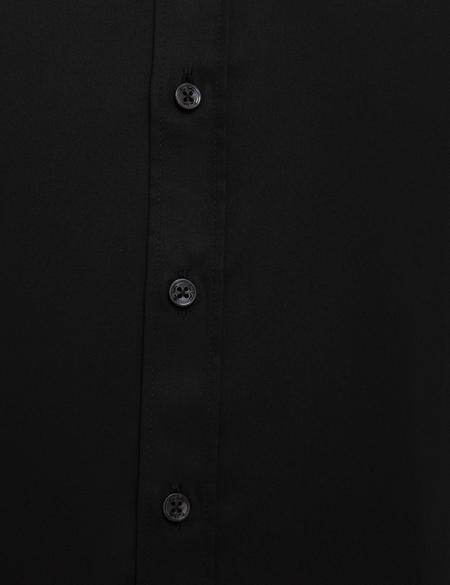 Siyah Slim Fit Uzun Kollu Klasik Gömlek - 50207631014