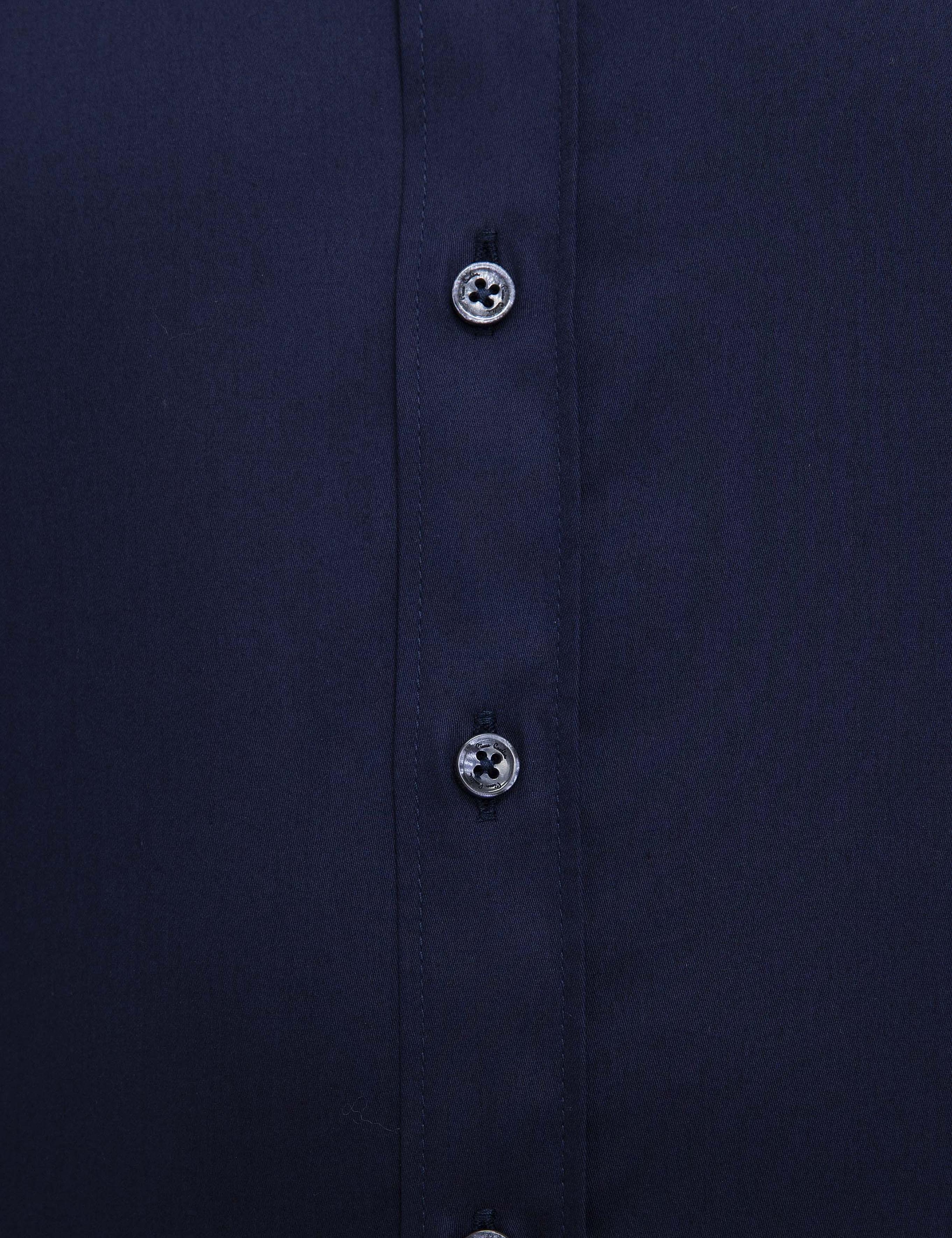 Lacivert Slim Fit Uzun Kollu Klasik Gömlek