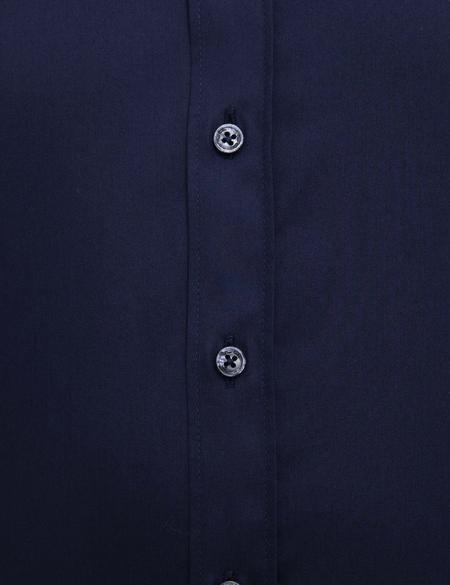 Lacivert Slim Fit Uzun Kollu Klasik Gömlek - 50207631032