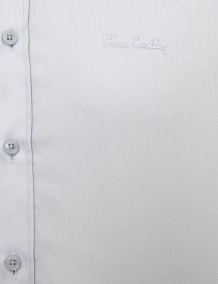 Gri Slim Fit Uzun Kollu Basic Gömlek - 50207631055