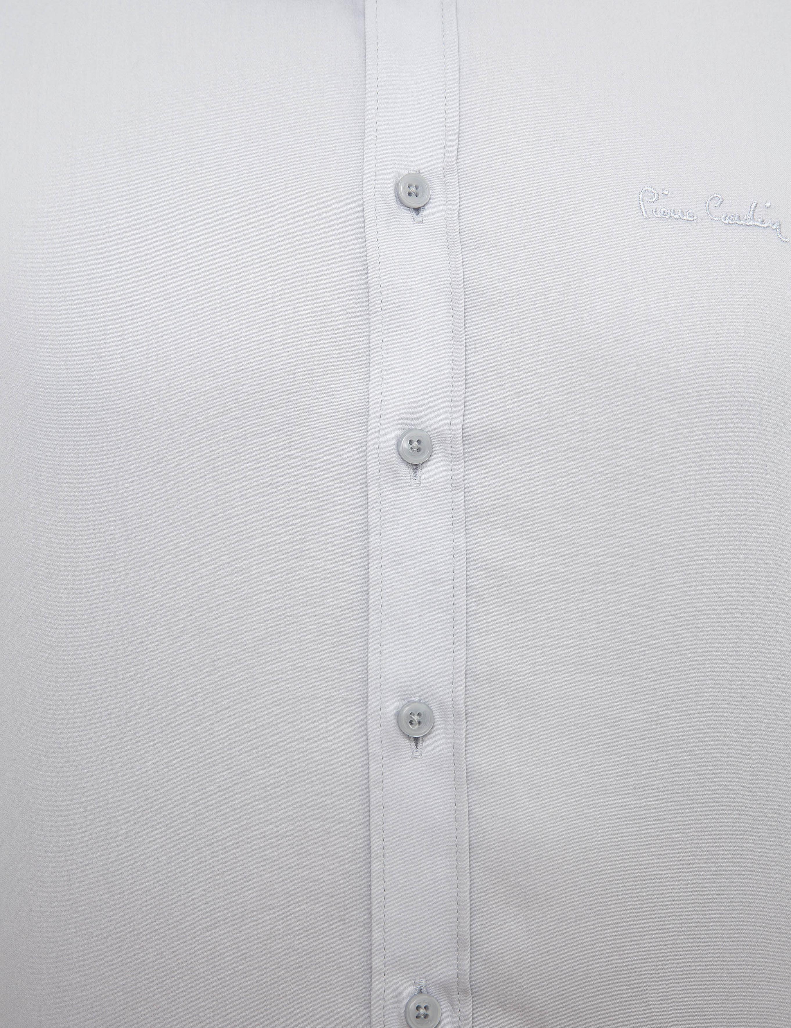 Gri Slim Fit Uzun Kollu Basic Gömlek