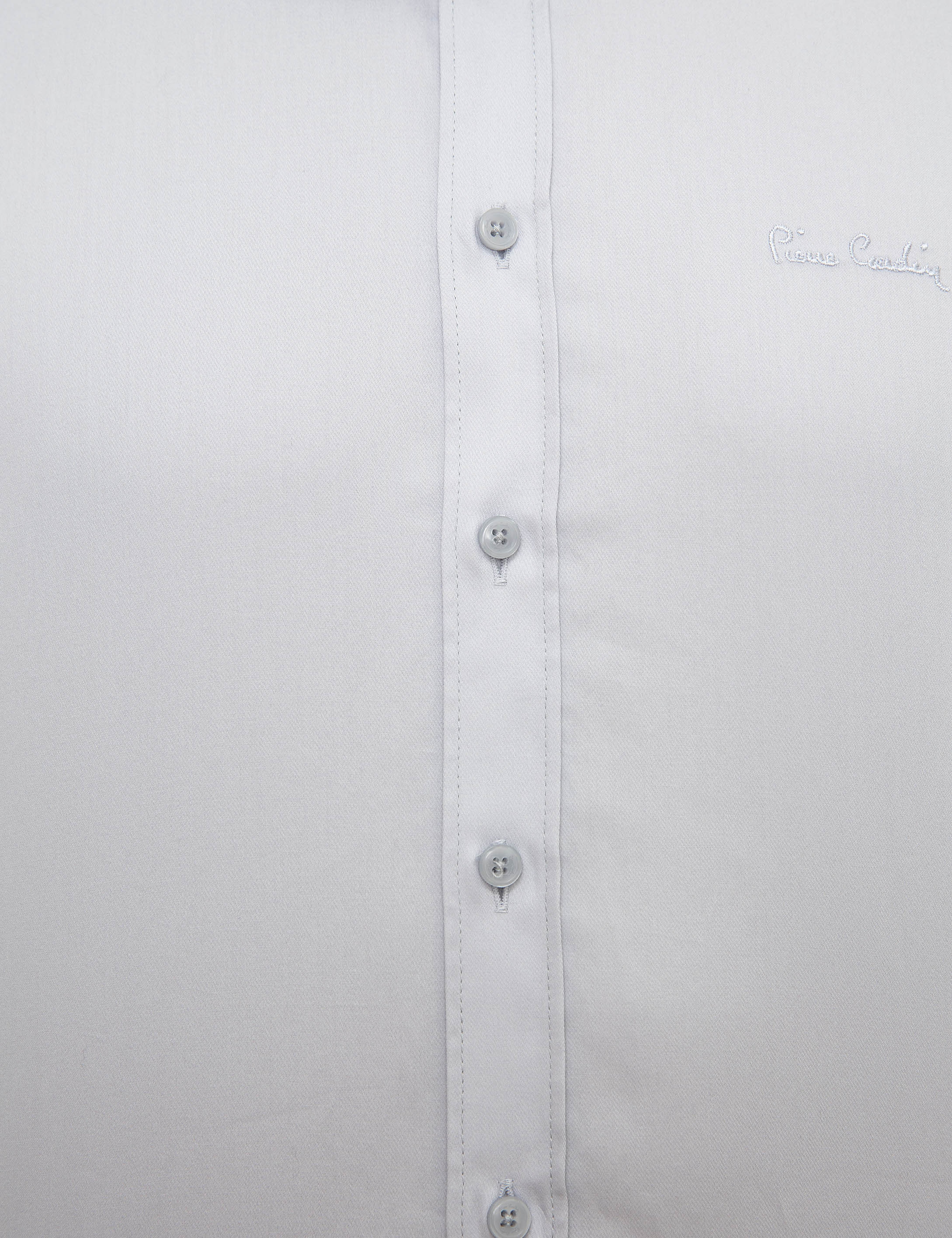 Gri Slim Fit Uzun Kollu Basic Gömlek - Image 6