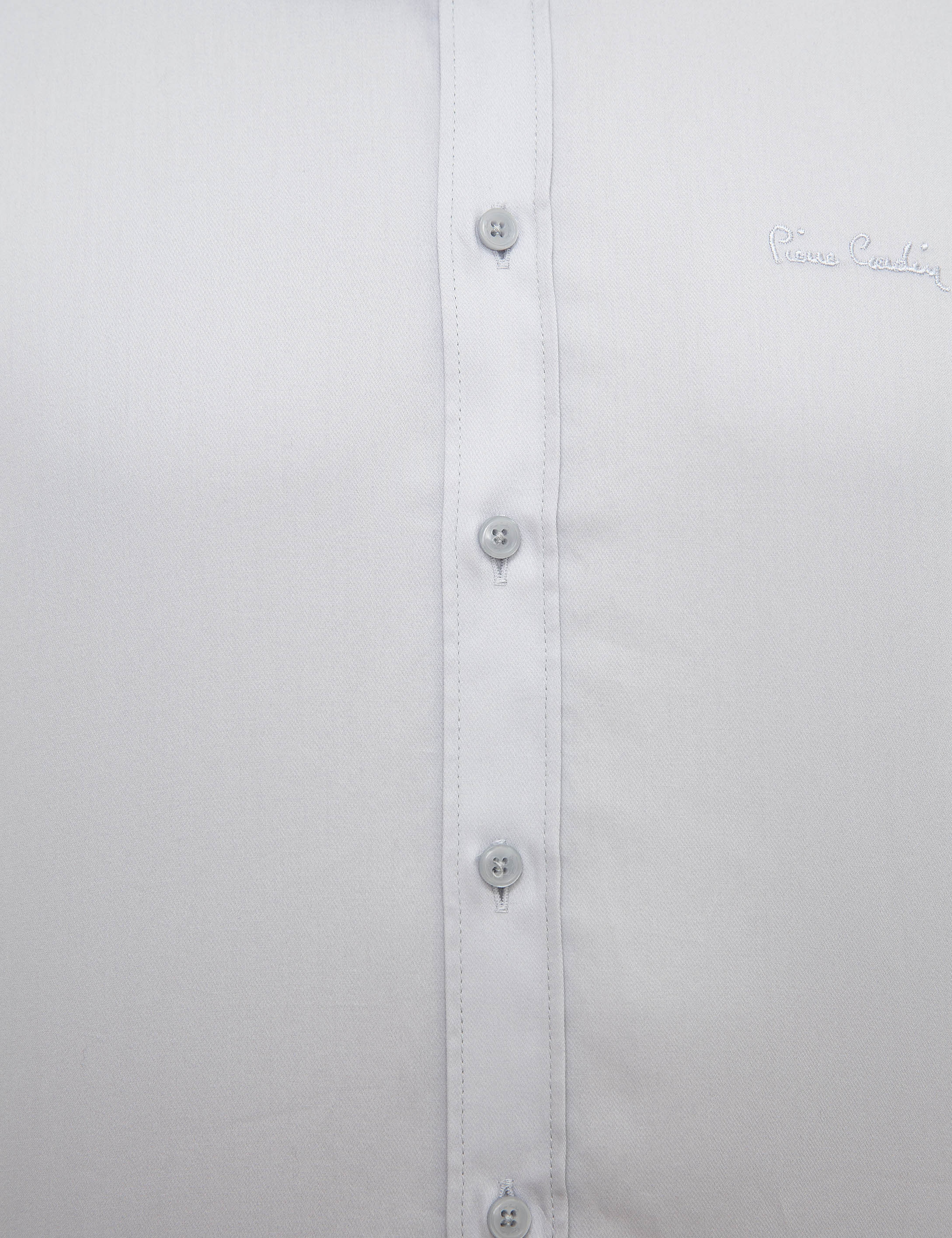 Gri Slim Fit Uzun Kollu Basic Gömlek