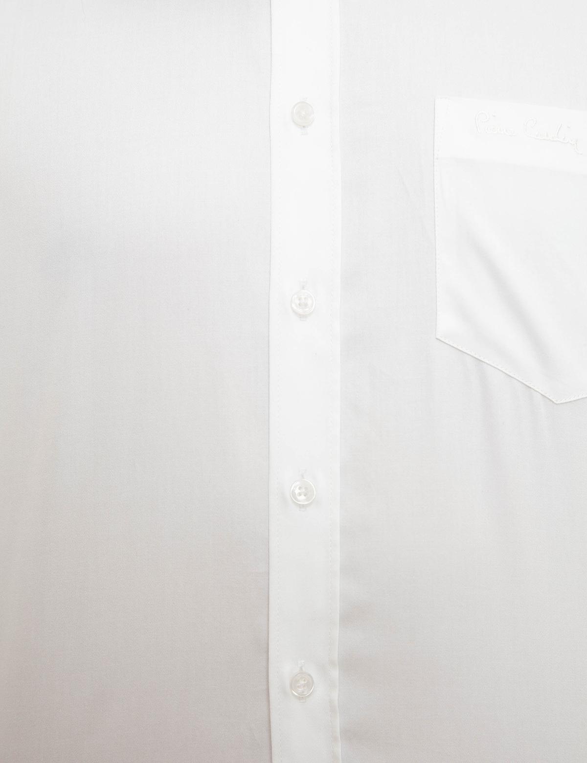 Beyaz Regular Fit Uzun Kollu Basic Gömlek - 50207634019