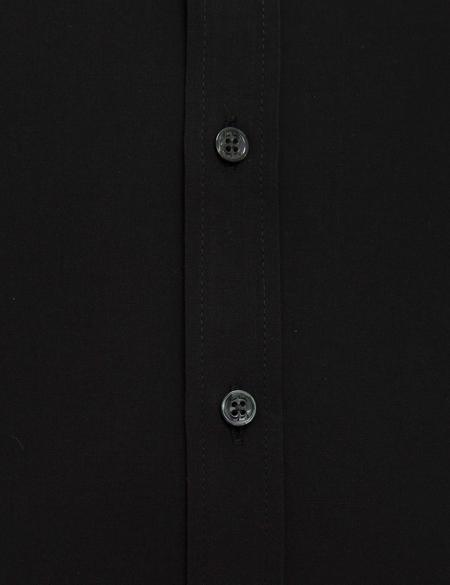 Siyah Slim Fit Uzun Kollu Basic Gömlek - 50207626010