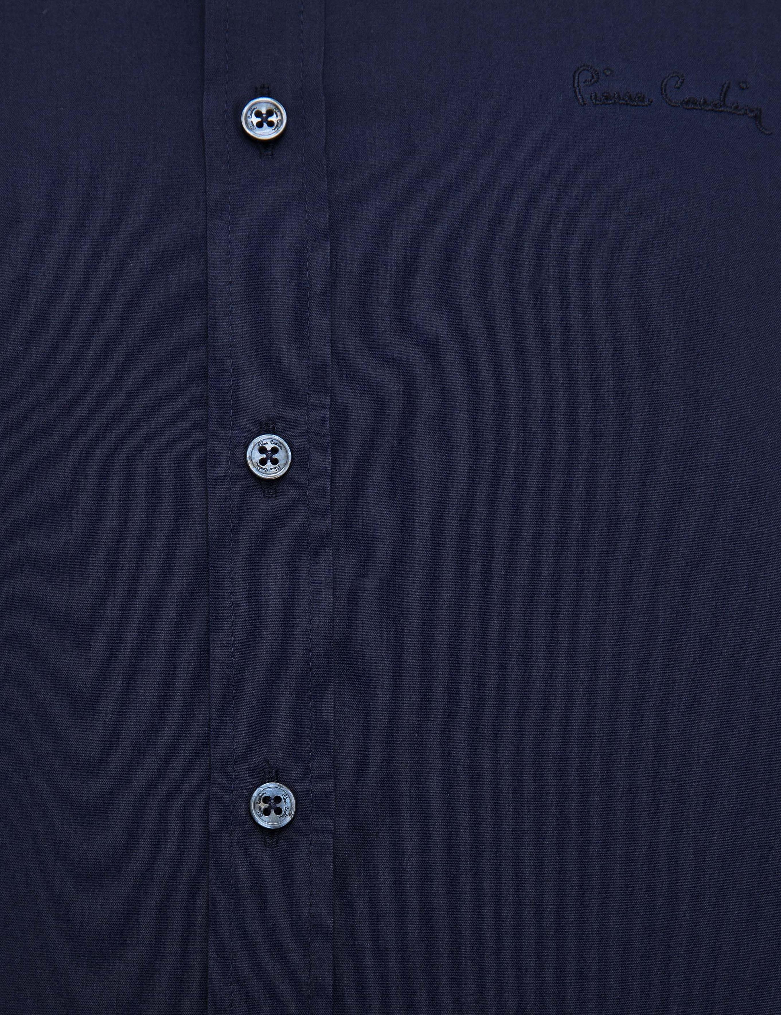 Lacivert Slim Fit Uzun Kollu Klasik Gömlek