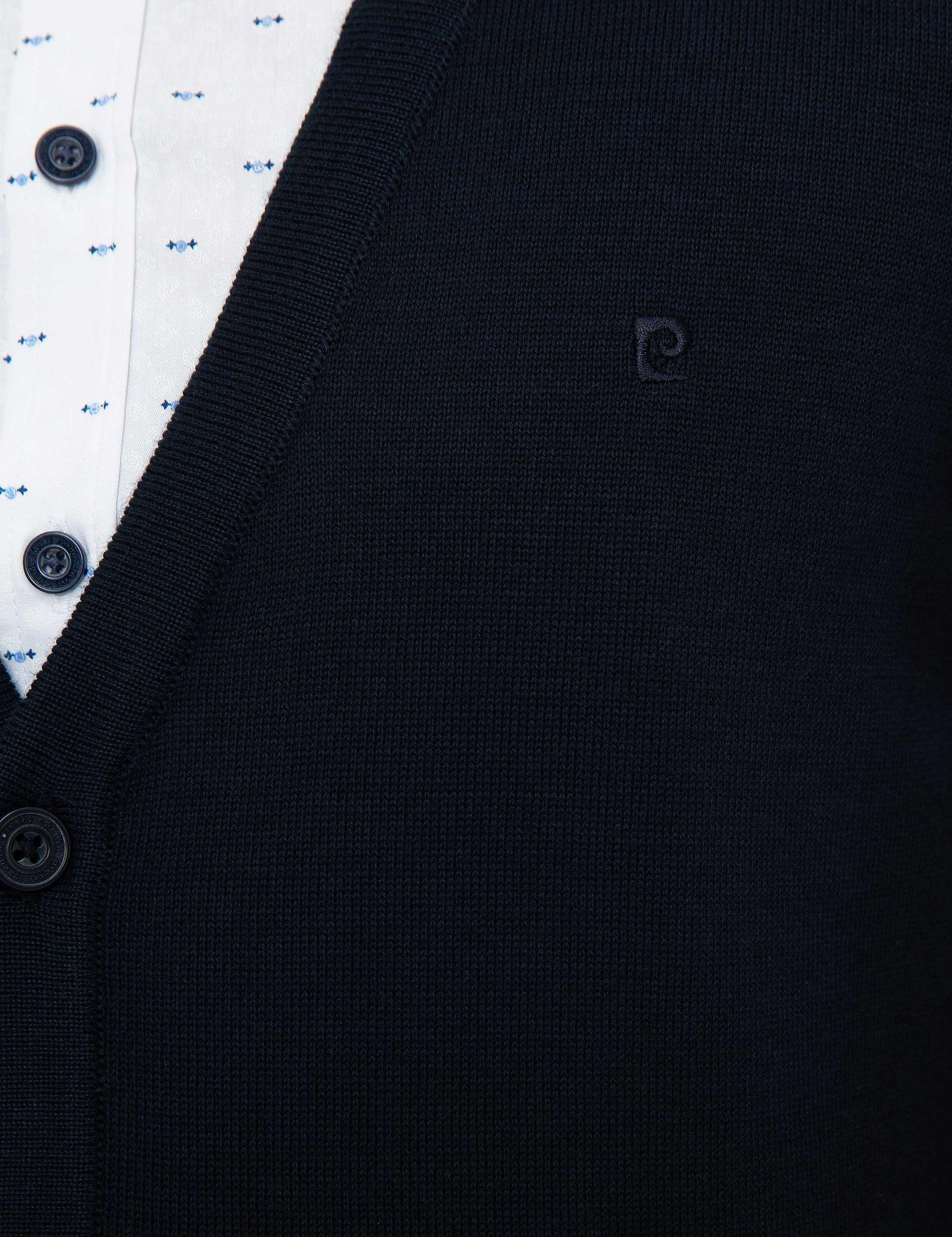 Koyu Lacivert Slim Fit Basic Triko Hırka