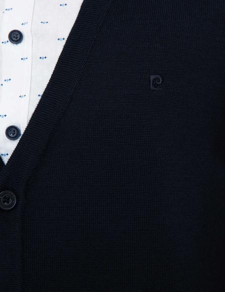 Koyu Lacivert Slim Fit Basic Triko Hırka - 50207747056